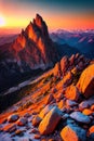 Mountain Majesty. Rugged beauty of a mountain peak at sunset