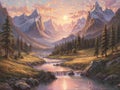 Mountain Majesty: Sunset Reverie
