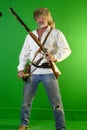 Mountain man with Hawkins and cap and ball pistol