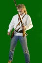 Mountain Man Muzzle Loader, Tomahawk, Knife, Possibles Royalty Free Stock Photo