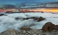 Mountain Marmolada at sunset in Italy