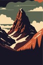 Mountain Matterhorn Swiss Alps landscape at Europe Switzerland vector Royalty Free Stock Photo