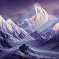 Mountain mature silhouette element outdoor icon snowy ice peaks and decorative, Realistic illustration of mountain
