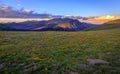 Mountain Meadow Sunset Views from the Trail Ridge Road, Rocky Mountain National Park, Colorado Royalty Free Stock Photo