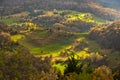 Mountain meadows at autumn illuminated by devine light, Radocelo mountain Royalty Free Stock Photo