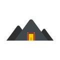 Mountain mine flat icon