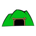 Mountain mine icon, icon cartoon