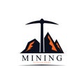 Mountain Mining Logo Silhouette Design Vector Illustration Royalty Free Stock Photo