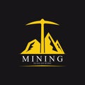 Mountain Mining Logo Silhouette Design Vector Illustration Royalty Free Stock Photo