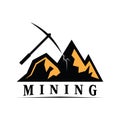 Mountain Mining Logo Silhouette Design Vector Illustration Royalty Free Stock Photo