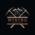 Mountain Mining Logo Silhouette Design Vector Illustration Royalty Free Stock Photo