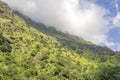 Mountain with Mist and Blue sky