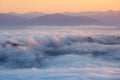 Mountain and mist in morning