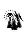 Mountain logo sillouhette illustration vector art