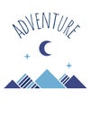 Mountain Moon and Stars Adventure T-Shirt