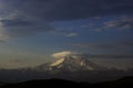 Mountain in the morning with clouds and snowy hills. Mount Erciyes in Kayseri Royalty Free Stock Photo