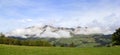 Mountain with morning mist Walen Lake region, Switzerland, Royalty Free Stock Photo