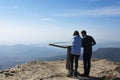 Mountain Mussara. Catalonia. Spain. 11/03/2017 Tourists enjoy a