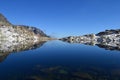 Mountain nature blue sky green park wood clouds lake reflex nice Royalty Free Stock Photo