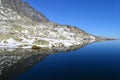 Mountain nature blue sky green park wood clouds lake reflex nice Royalty Free Stock Photo