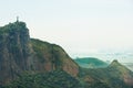 Mountain, nature and Christ the Redeemer in Brazil for tourism, sightseeing and travel destination. Landscape, Rio de