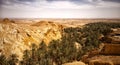 Mountain oasis Chebika, Sahara desert, Tunisia Royalty Free Stock Photo