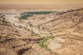 Mountain oasis Tamerza in Tunisia near the border with Algeria. Royalty Free Stock Photo