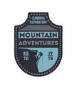Mountain outdoor adventures vintage badge