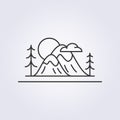 mountain outline icon vector illustration logo design