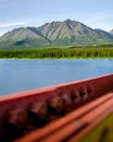 Mountain overlooking the Susitna river Royalty Free Stock Photo