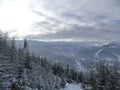 Mountain panorama in Bavarian Alps, in wintertime