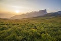 Mountain Panorama of the Dolomites as viewed from passo di Giau as viewed from the mountain pass Giau. Photograph was taken just Royalty Free Stock Photo