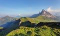 Mountain Panorama of the Dolomites as viewed from passo di Giau