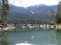 Mountain panorama of lake Eibsee in Bavaria, Germany Royalty Free Stock Photo