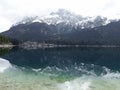 Mountain panorama of lake Eibsee in Bavaria, Germany Royalty Free Stock Photo
