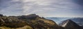 Mountain panorama from Gschollkopf mountain, Rofan, Tyrol, Austria in summertime Royalty Free Stock Photo