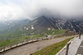 Mountain panorama and hairpin curves seen from EdelweiÃspitze viewpoint at Grossglockner High Alpine Road, Austria