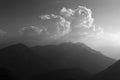 Mountain panorama from mountain Heimgarten in Bavaria, Germany