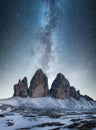 Mountain panorama in the Italy at the night time