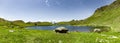 Mountain panorama with lake Pyrenees national park