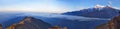 Mountain panorama Landscape in Himalaya. Ridge above clouds. Royalty Free Stock Photo