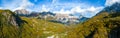 Mountain Panorama in the Northern Albanian Alps near Theth in Autumn Colors Royalty Free Stock Photo