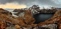 Mountain panorama in Norway, Lofoten - Moskenesoya Royalty Free Stock Photo