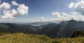 Mountain panorama from Ochsenkamp mountain in Bavaria, Germany
