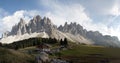 Mountain panorama odle Geisler Royalty Free Stock Photo