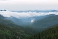 Mountain panorama over the clouds sunset Royalty Free Stock Photo