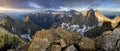 Mountain panorama from peak Rysy in High Tatras, Slovakia Royalty Free Stock Photo