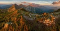 Mountain panorama from peak Volovec in West Tatras - Rohace , Slovakia Royalty Free Stock Photo