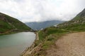 Mountain panorama with reservoir Nassfeldspeicher near Grossglockner High Alpine Road, Austria Royalty Free Stock Photo