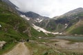 Mountain panorama with reservoir Nassfeldspeicher near Grossglockner High Alpine Road, Austria Royalty Free Stock Photo